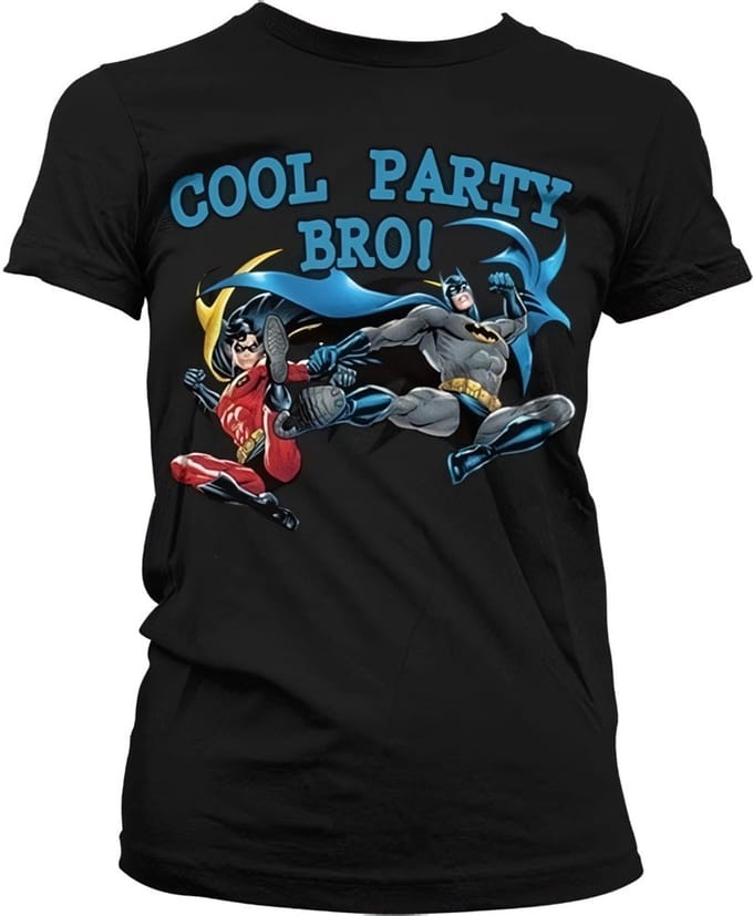 Batman Cool Party Bro! Girly T-shirt voor dames, zwart