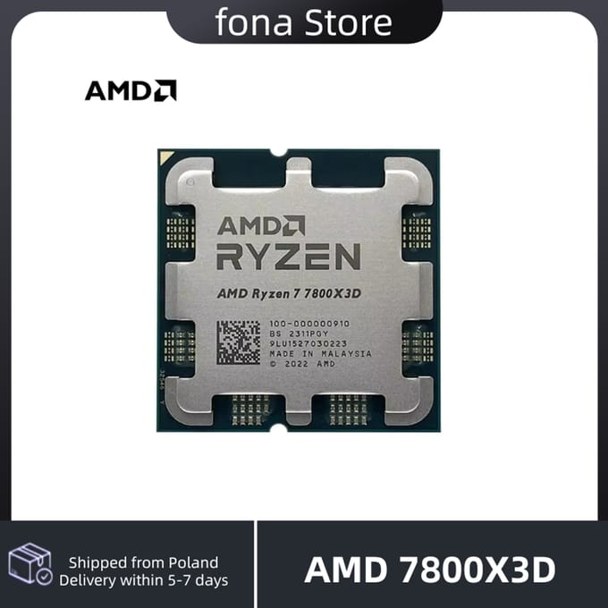 AMD RYZEN 7 7800X3D CPU Gaming Processor AMD R7 7800X3D 8-Core 16-Draad 5NM 96M Socket AM5 Zonder Fan Game Cache Hot Geen Fan