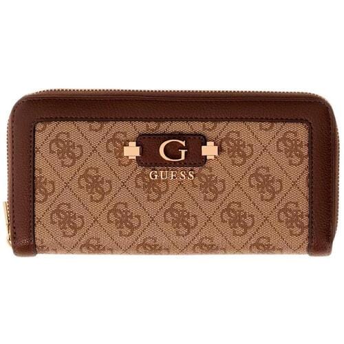 GUESS portemonnee Lindsey SLG Zip Around Wallet Latte Logo bruine