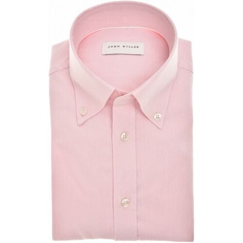John Miller Overhemd Button-Down Solid Color Oxford Licht Roze / male