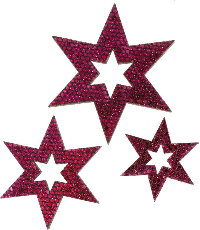 Strooidecoratie ster paars 3-5cm 48 st, 48 Stück