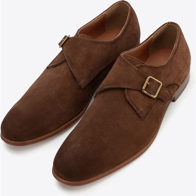 Wittchen Heren Monkschoenen in Donkerbruin Suède Leer