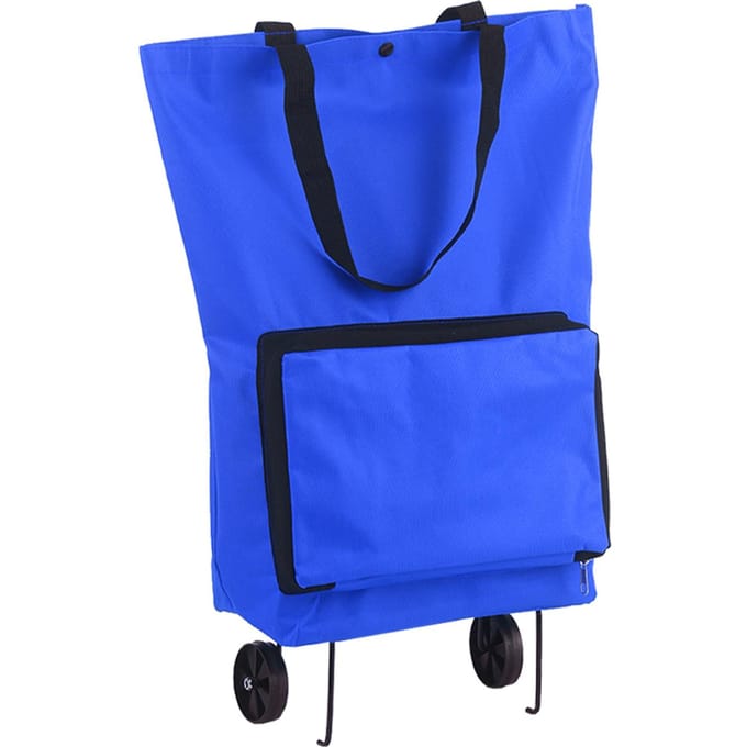 Opvouwbare boodschappentrolley met wielen Opvouwbare winkelwagen Herbruikbare opvouwbare boodschappentassen blauw