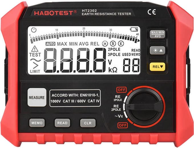 Habotest Ht2302 Aardweerstandsmeter Voor Veiligheidsmetingen