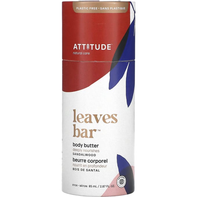 Attitude - Leaves Bar Plasticvrije Body Butter Stick Sandalwood - 85ml