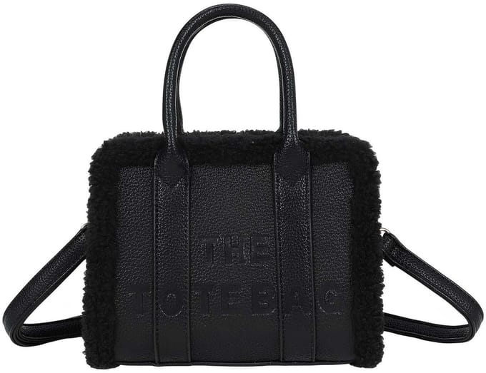 Gallantry Zwarte teddy handtas met schouderband – compact & luxe