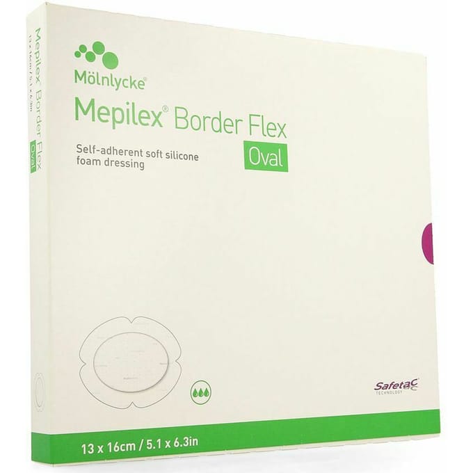 Mölnlycke - MEPILEX BORDER FLEX - HAFTEND - 13X16 CM - 5 stuks in een doos