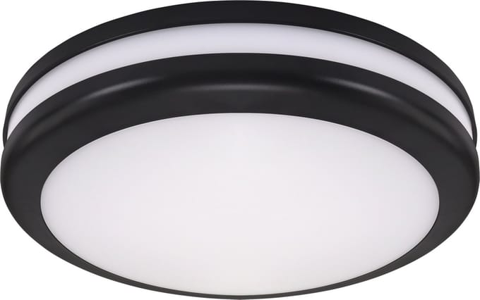 BIRMA - Plafondlamp - Badkamerlamp - Opbouw Rond - Waterdicht IP54 - 2 X E27 Fitting - Zwart - Ø305 mm
