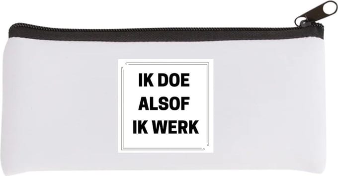 Akyol - ik doe alsof ik werk Etui - Collega - collega - grappige tekst - 20 bij 9 cm