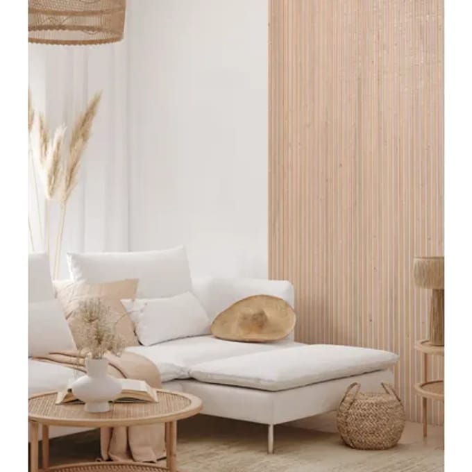 Maestro Latt Lattenwand - Pepper Oak + White - 277x30cm - 2 Stuks