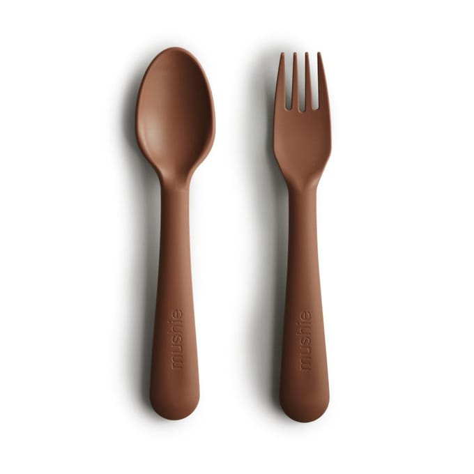 Mushie - Kinderservies Vork & Lepel - Bestek - Caramel