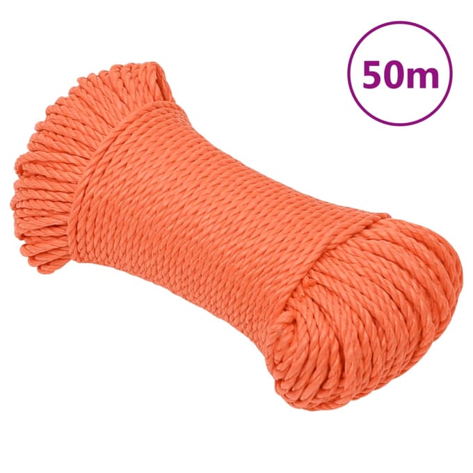 vidaXL - Werktouw - 3 - mm - 50 - m - polypropeen - oranje