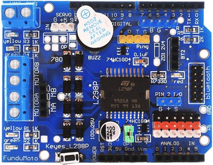 DC Motor Drive Module en H-Bridge Motor Controller voor Arduino