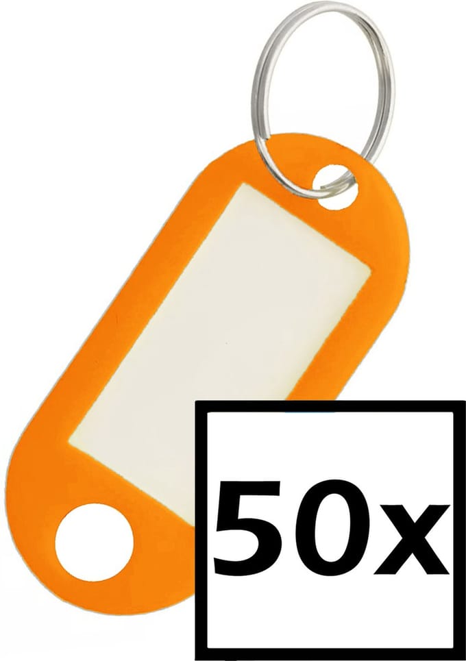 Sleutelhanger Sleutellabel Bagage Label Sleutel Naamlabel - Oranje - 50x