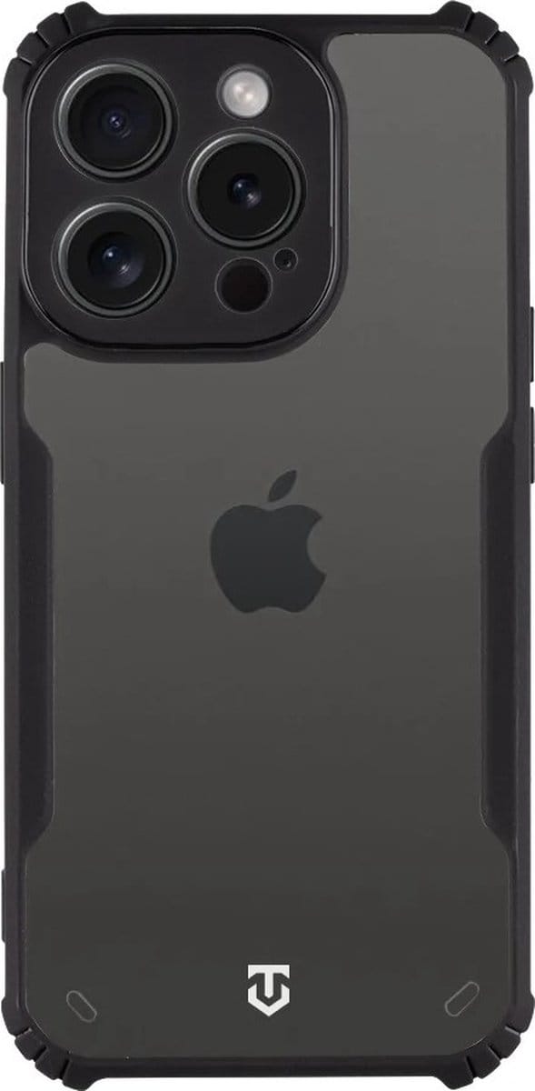 Tactical Stealth hoesje - Geschikt voor iPhone 15 Pro - Clear Black