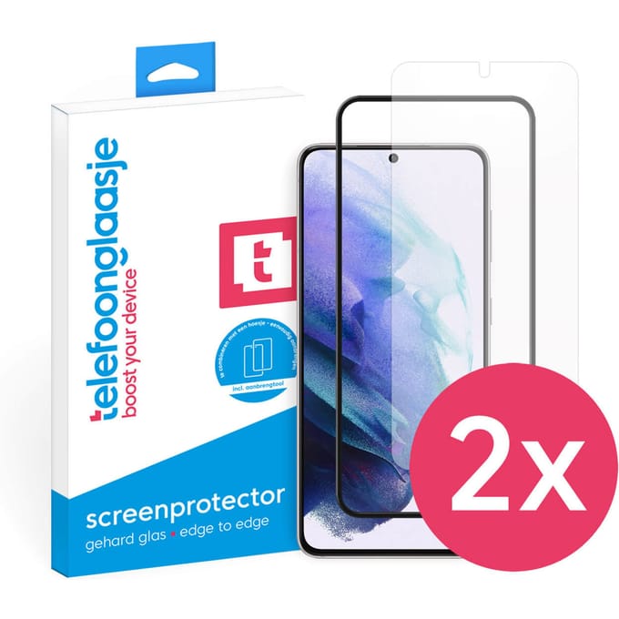 DuoPack: Samsung Galaxy S21 screenprotector gehard glas