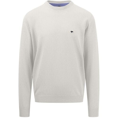 Fynch-Hatton Trui Uni Color O-Neck Superfine Cotton Winter White / male