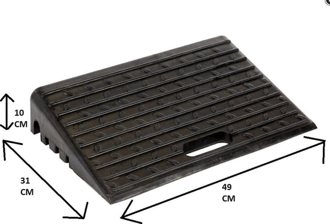 Rubberen oprijhelling met antislip - 49 cm Breed X 31 cm Lang X 10 cm Hoog - drempelhulp