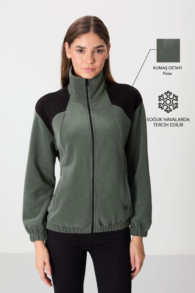 Oversized Kleurblok Half-Zip Sweatshirt