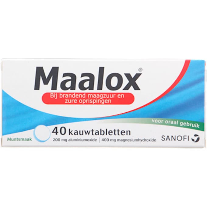 Maalox Kauwtabletten Muntsmaak - 1 x 40 tabletten