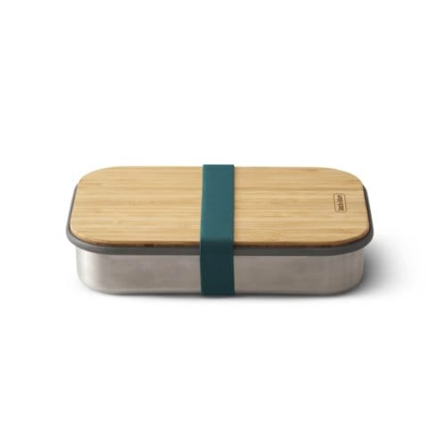 Black& Blum Appetit Lunchbox - Rvs/hout - 900 ml - 22x14.7x5 cm - Zeeblauw