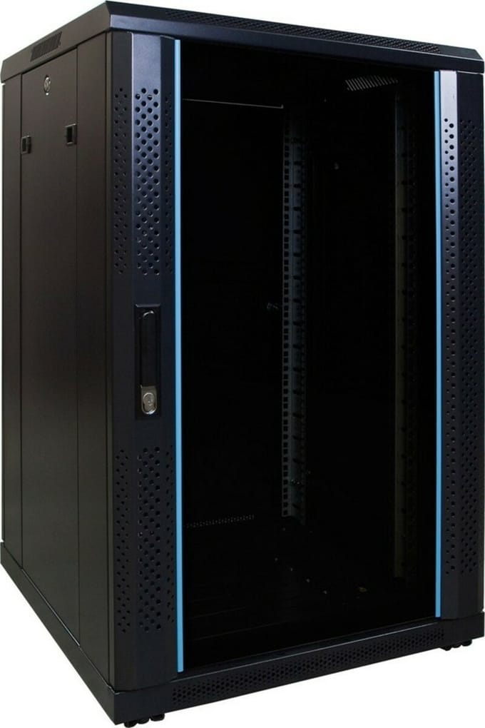 DSIT 18U serverkast met glazen deur 600x600x1000mm (BxDxH) - serverbehuizing - serverrack - 19 inch