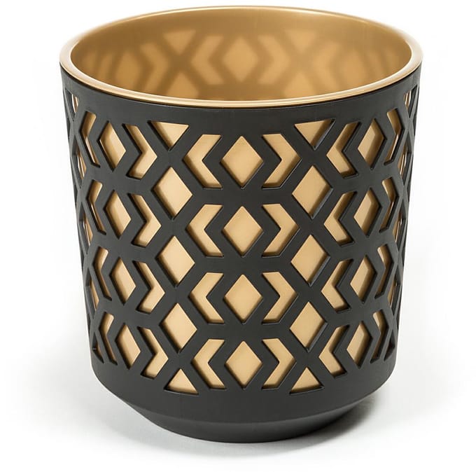 HowHomely Etnic - Bloempot - Zwart - Goud - Ø19xh20 cm