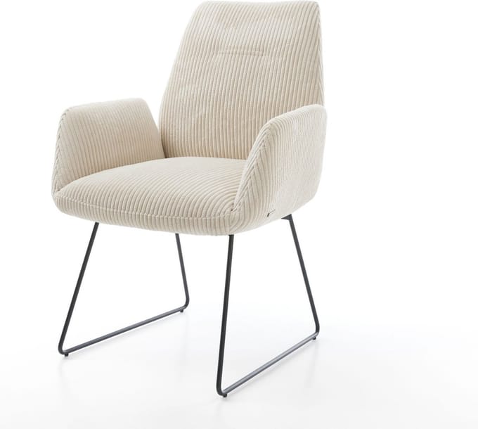 Gestoffeerde-stoel Zoa-Flex slipframe zwart koord beige pocketveer kern