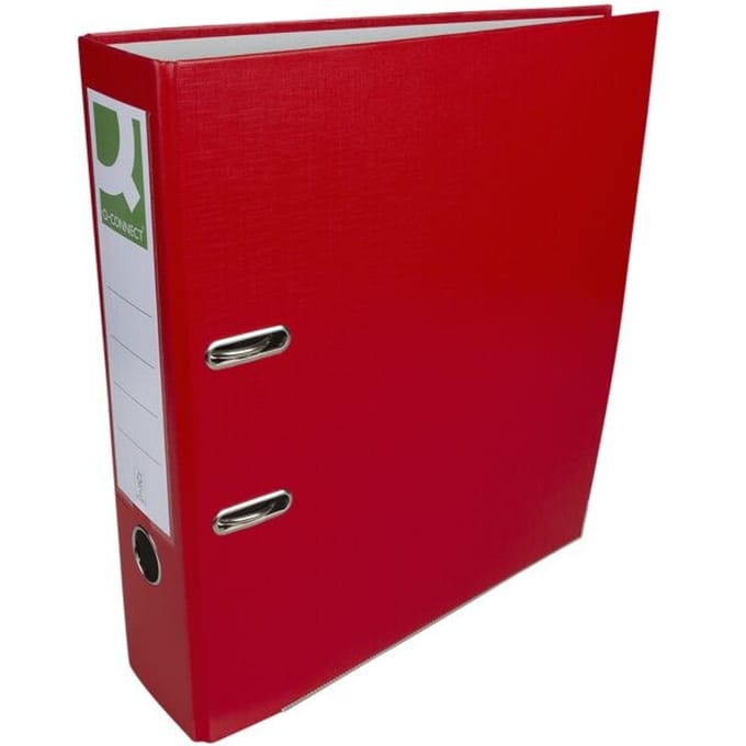 Q-CONNECT ordner, voor ft A4, uit PP en papier, met beschermrand, rug van 8 cm, rood