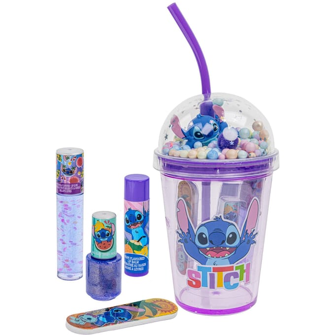 Stitch drinkbeker met make-up set