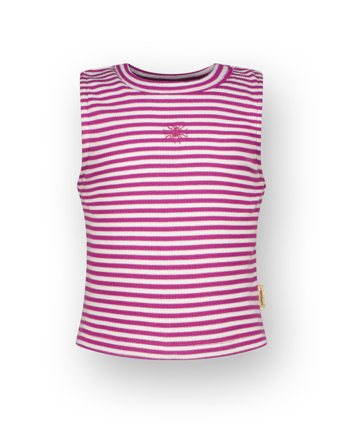 Vingino Girls Basic-crop Rib Top Stripe Top Aster Pink Taglia: 10 | Camicie Outlet | kids | Rosa