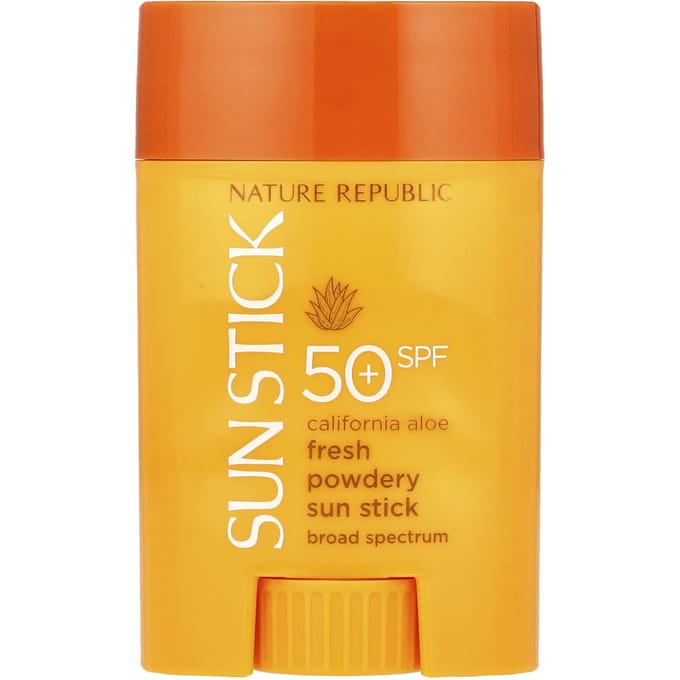 California Aloe Fresh Powder Sun Stick, Spf 50+, 21G(0.71Oz) yellow