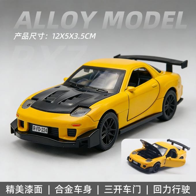 1:36 Mx-5 Mx5 Rx7 R34 Serie Legering Auto Model Met Openende Deur Cabrioletsportwagen Jongens Pull-Back Speelgoed Als Cadeaus Als Sieraden
