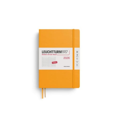 Leuchtturm1917 agenda 2026 1 dag per pagina dotted hardcover medium a5, rising sun