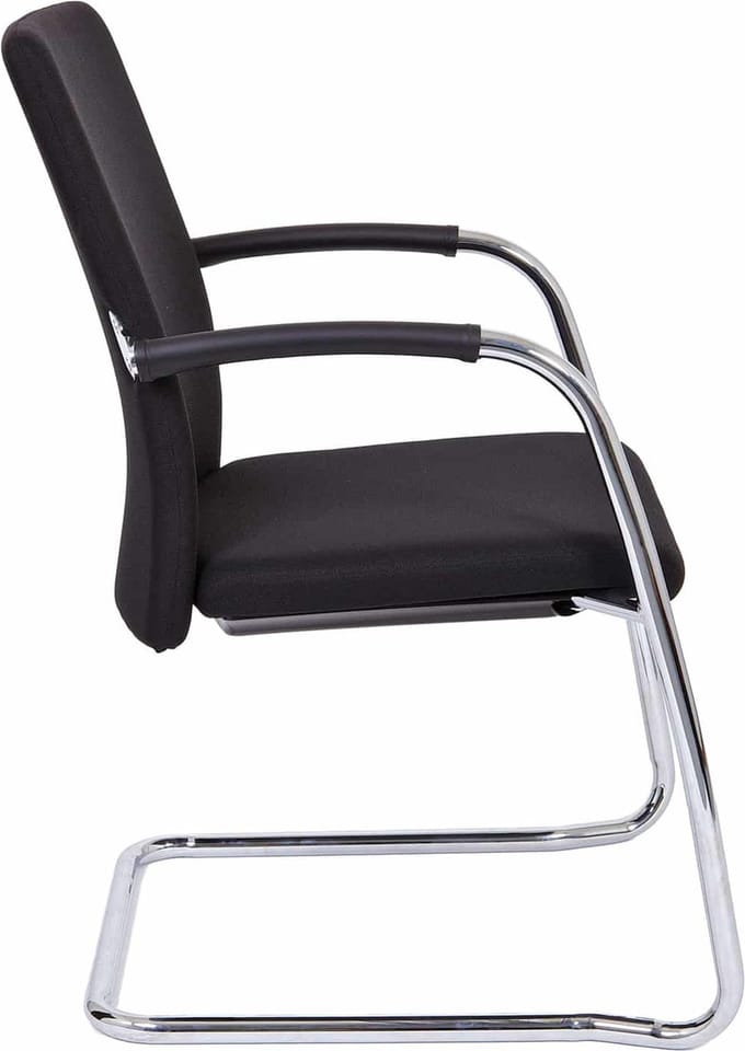 Vergaderstoel F240 met slede chrome onderstel beige