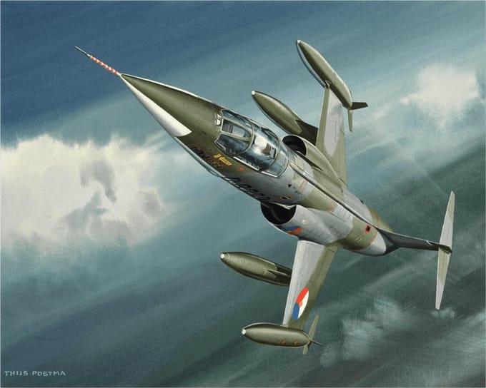 Thijs Postma - TP Aviation Art - Poster - Lockheed F-104G KLu Als Een Raket - 40x50cm