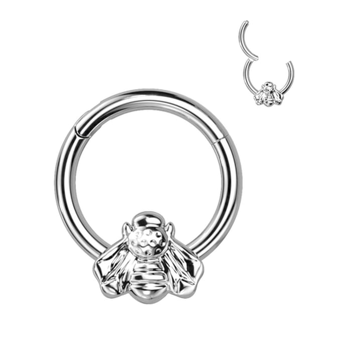 Piercing titanium bijtje clicker 1.2x8 - zilver - LMPiercings