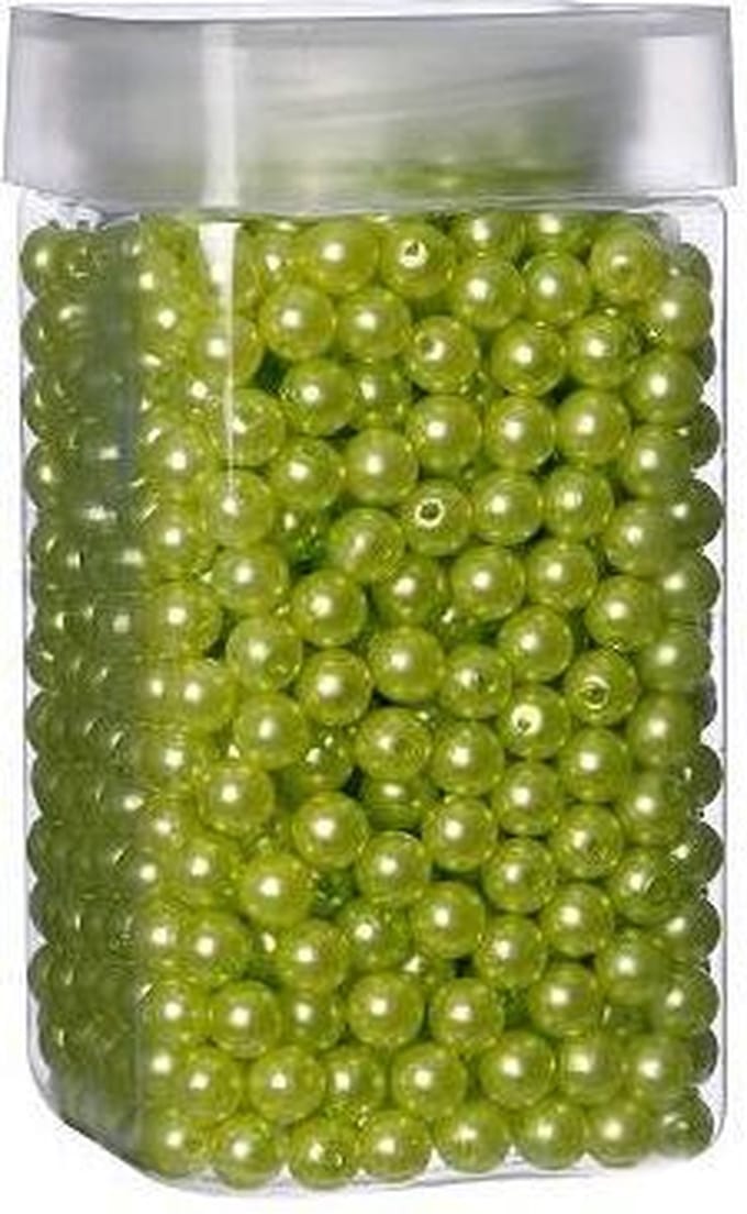 Parels 8 mm Limoengroen 220 gram (1 st)