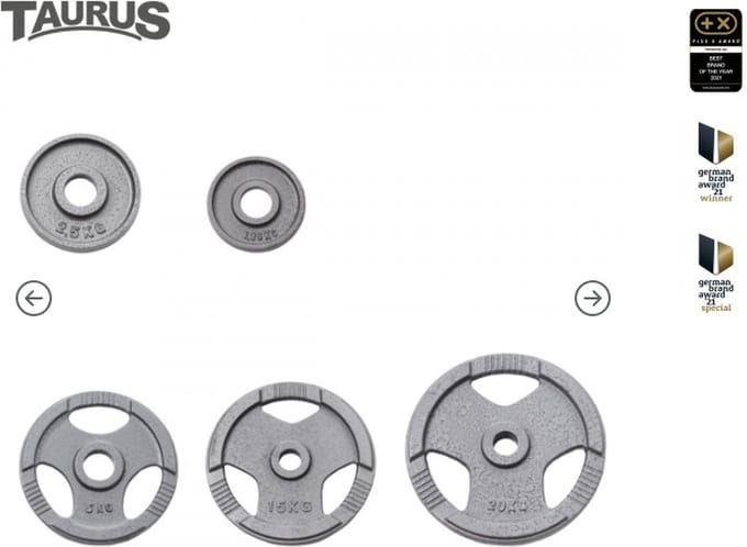 Taurus gelakte 50 mm halterschijven 20 kg