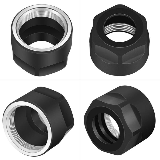 Lot de 5 écrous ER16A Écrou de serrage de pince pour porte-pince de fraisage CNC ER Tour