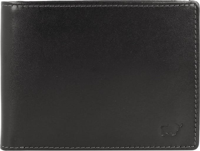 Braun Büffel Leren Portemonnee Arezzo Coin Wallet with Flap Black Zwart