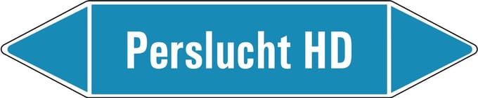 Perslucht HD leidingmarkering op vel 252 x 52 mm - 3 per vel