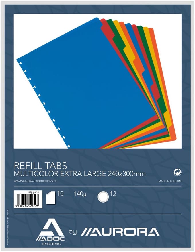 Aurora Adoc - Tabbladen - Refill tabs - Verschillende kleuren - 10 tabs