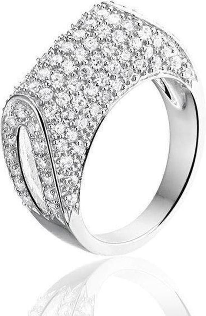Montebello Ring Tasja - 925 Zilver Gerhodineerd - Maat 58-18.5mm