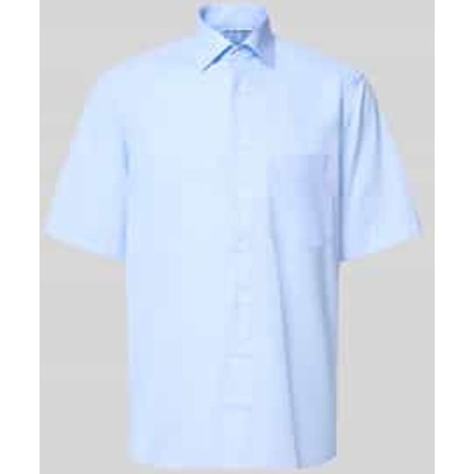 ETERNA comfort fit overhemd korte mouw - popeline - lichtblauw