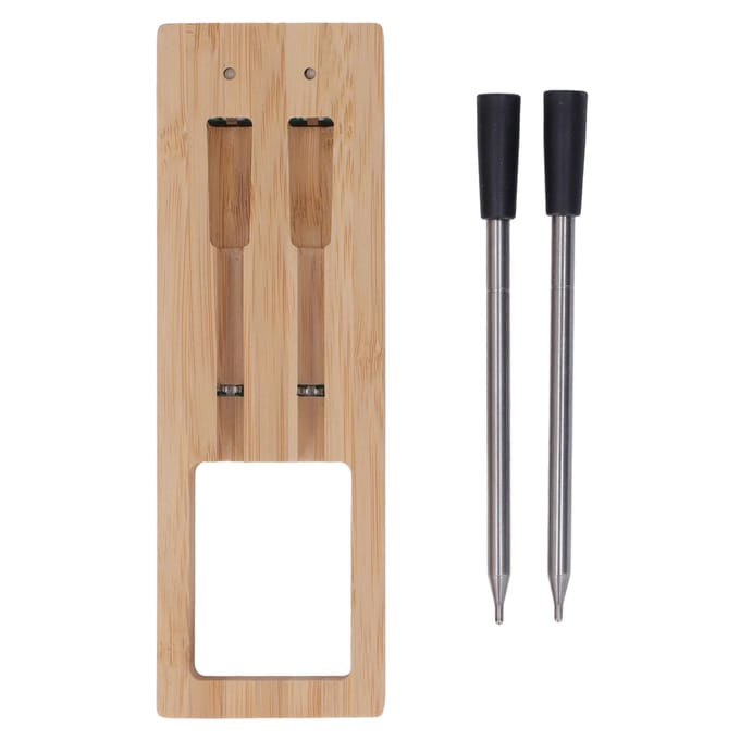Draadloze Vleesthermometer 2 Sondes USB Opladen IP67 Waterdicht Slimme Vleesthermometer met Repeater beige