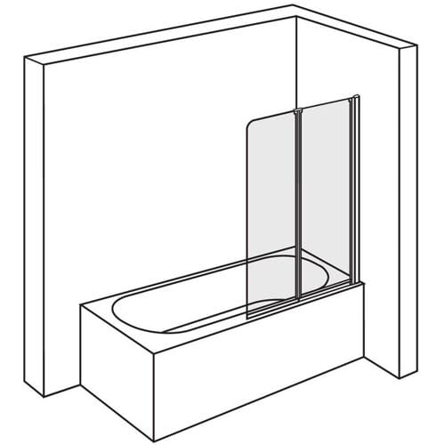 DUSCHOLUX Bella Vita C folding shower screen 2-piece 129 x 150 cm for bathtubs, stop right 378320252751070