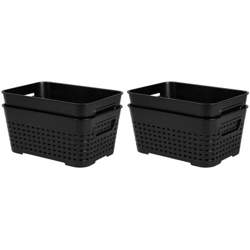 W5 Set van 4 opbergmanden (Zwart)