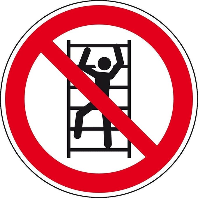 Verboden te klimmen bord, kunststof, P009 200 mm