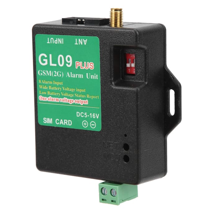 GL09PLUS 8?Alarme GSM 850/900/1800/1900 MHz avec alerte SMS pour la sécurité des entrepôts green